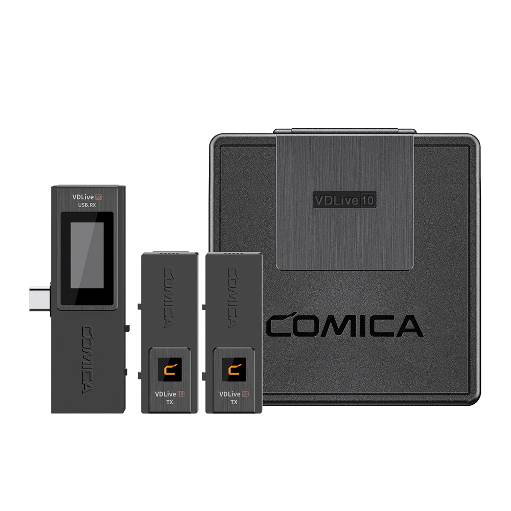 【アウトレット】COMICA VDLive10 ワイヤレスマイク カメラ用マイク 3.5mm/USB端子 充電ケース付き 全指向性2.4GHz無線ラベリアマイク 国内正規品