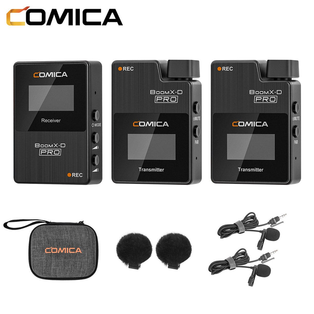 COMICA BoomX-D PRO D2 ワイヤレスカメラマイク ビデオマイク ワイヤレスラベリアマイク 2.4G無線 2台送信機 1台受信機セット  国内正規品